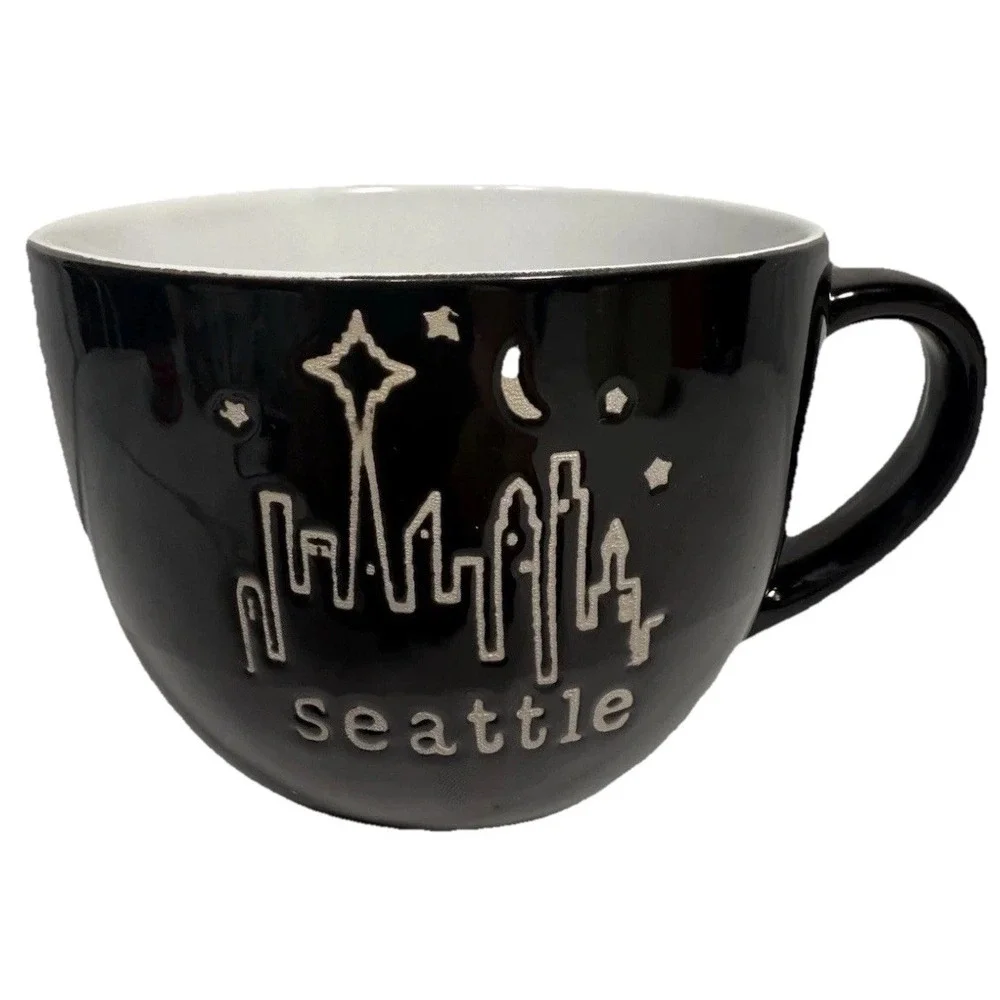 Seattle Jumbo SNC Coffee Cup Black White – Coffee Capital‎ of the World EUC